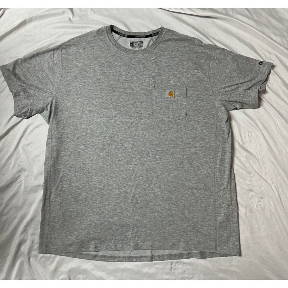 Carhartt Force Relaxed Fit Pocket T-Shirt Mens 2XL Heather Gray Short Sleeve